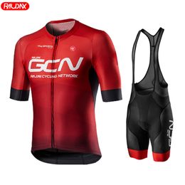 Maillot de cyclisme Ensembles Raudax Gcn Été À Manches Courtes Respirant Vélo De Route Uniforme VTT Chemise Vélo Hommes Vêtements Ensemble Ropa Ciclismo 230712