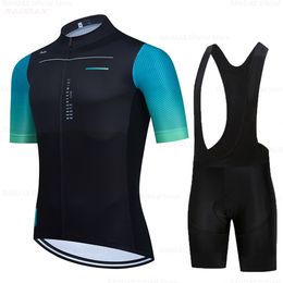 Cycling Jersey stelt Raudax heren fietsleren draagt ​​beter regenboogteam fietsen jersey korte mouw fietsende kleding zomerwegfiets sets 230313