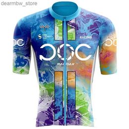 Jersey de cyclisme ensemble Raudax Poc New Mens Cycling Set Road Bicyc souffle Cycling Suit Biscs Cycling Set Summer Cycling Team Training Costume L48