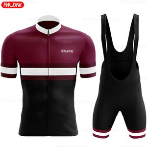 Maillot de cyclisme ensembles Raudax été hommes à manches courtes ensemble respirant vtt vélo vêtements Maillot Ropa Ciclismo uniforme Kit 230803