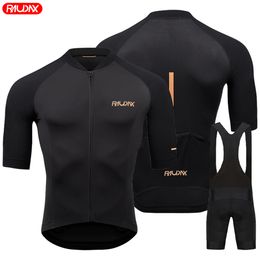 Cycling Jersey stelt Raudax Summer Youth Short Sleeve Set Ademend MTB Bike Clothing Maillot Ropa Ciclismo Uniform Kit 230814