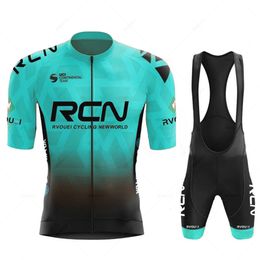 Wielertrui Sets RCN Team Set Zomer Ademend Road Fiets Pak Rij Uniform Fiets MTB Kleding Sport Kits 230620