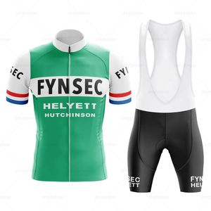 Wielertrui Sets Retro Groene Set Klassieke Fietspak Fiets Korte Mouw Heren Bib Shorts Kleding Por team Fabriek Gel 230928