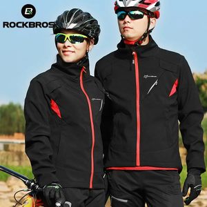 ROCKBROS Winterfietsset Thermische fietskleding Wielrenuniform Kleding Heren Dames Warm houden Winddichte jerseyset Wielerpak 231116