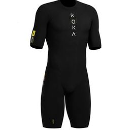 Cycling Jersey stelt Roka terug Zipper Mens Skinsuit Triathlon SpeedSuit Trisuit Korte mouw Maillot Ciclismo Running Clothing 230508