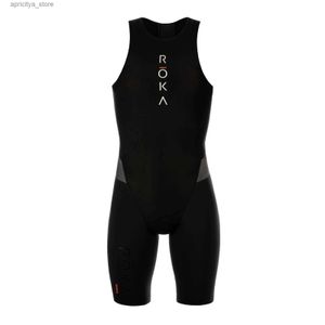 Jersey cycliste définit Roka New Mens Triathlon Swimskin Sevess Jumpsuit Bike Mtb Pro Team Race Trisuit Natation Running Speed Trip Suit L48