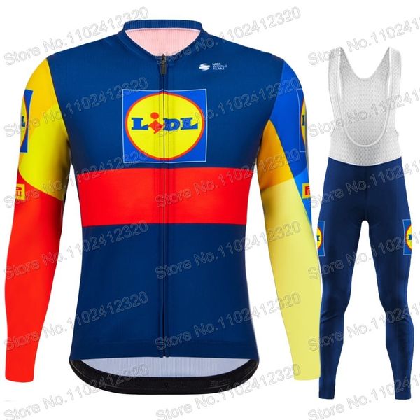 Cycling Jersey Sets Rompers Team Team Cycling Jersey Set hombres Manga larga Invierno EE. UU. Traje de ropa de ciclismo MTB Pantalones de carretera Bib de Bibrada Ropa Ciclismo 230812