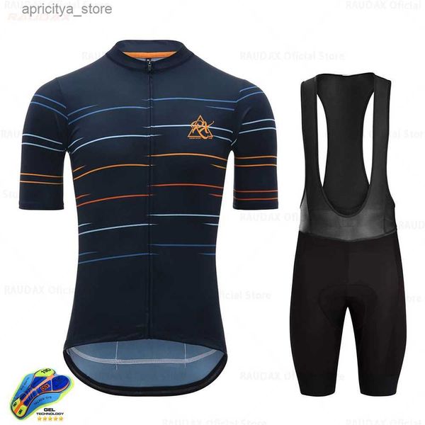 Ensembles de maillots cyclistes Rx Vêtements pour hommes portent une meilleure équipe arc-en-ciel d'été Areo Cycling Jersey Short Seve Cyling Clothing Summer MTB Road Bike SetS L48