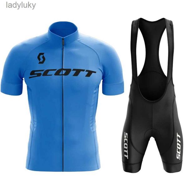 Conjuntos de camisetas de ciclismo Scott Bicycles Conjunto de camisetas de ciclismo MTB Maillot de ciclismo para hombre Camiseta de ciclo de verano Pantalones cortos con pechera Traje Ropa de bicicleta de montaña de triatlón L240108