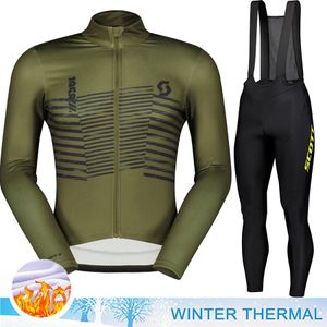 Ensembles de maillots de cyclisme SCOTT vêtements Tricuta homme chemise professionnelle hiver thermique hommes pantalons Gel vélo maillots vêtements uniforme ensemble 231102