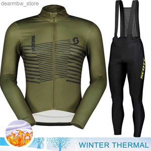 Jersey de ciclismo Sets Scott Cycling Ropa Tricuta Man Profesional Jersey Jersey Winter Thermal Termal Pantalones Gel Gicyc Jerseys Conjunto de uniforme L48