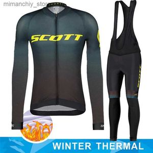 Conjuntos de jersey de ciclismo SCOTT Conjunto deportivo MTB MA Equipo de ropa de ciclismo Camisa profesional Invierno Térmico Fece Jersey Hombre Hombre 2023 Ropa Traje Q231107