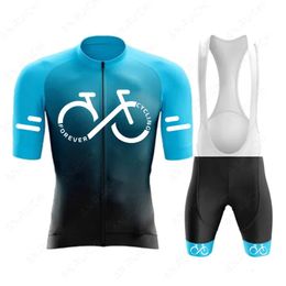 Maillot de cyclisme ensembles ensemble été Ropa Ciclismo hommes vêtements de vélo dégradé couleur VTT vêtement de sport costume 231127