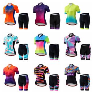 Cycling Jersey Sets set dames fiets shorts opgevuld Summer Mountain Road MTB Bicycle Top Suit shirt kleding kleding vrouwelijk dame
