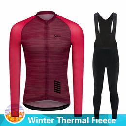 Conjuntos de camisetas de ciclismo Setelan sepeda bulu termal untuk pria setelan MTB pakaian bersepeda musim dingin 2023 celana ketat seragam gunung 230905