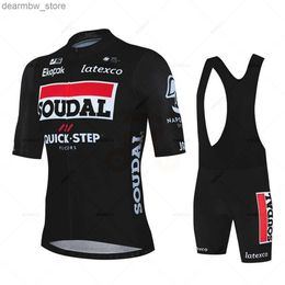 Cycling Jersey Sets Soudal Quick Step Cycling Jersey Men Sets Bike Clothing Breathab Anti-UV Bicyc Wear/Short Seve Malllot Ciclismo HOMBRE L48