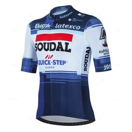 Maillots de cyclisme Ensembles Soudal Quick Step Team Summer Vélo Respirant VTT Vêtements de vélo Maillot Ropa Ciclismo Uniformes Costumes 230928