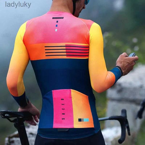 Ensembles maillot de cyclisme Espagne équipe hiver thermique polaire vêtements de cyclisme hommes à manches longues maillot costume en plein air équitation vélo vtt pantalon vêtements JumpsuitsL240108