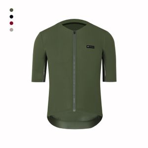 Wielershirts Sets SPEXCEL Coldback Fabric UPF 50 Pro Aero Fietsshirts met korte mouwen Naadloos Geen kraag ontwerp ritszak groen 230801
