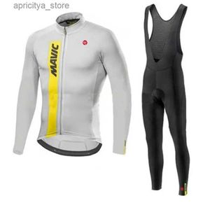 Jersey cycliste définit le printemps ropa ciclismo hombre vadrouille long seve de vêtements cyclistes pro équipe rx mavic jersey set mens triathlon skinSuit l48