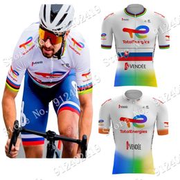 Wielerkleding Sets Total Energies Wielerkleding Peter Sagan Set Korte mouw Slowakije Kleding Racefiets Shirts MTB-kleding Ropa 230621