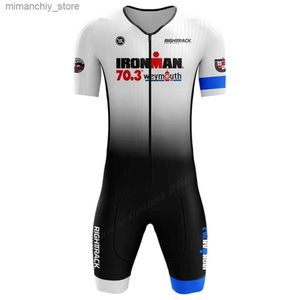 Jersey de cyclisme sets Summer Men's Short Triathlon Race Suit Tri sets Pro Team Cycling / Running / Swimming Jumps Cuit Skinab Skinsuit Q231107