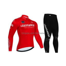 Jersey cycliste set Tour de Italie Ditalia Jersey cycliste ensemble Premium anti-UV à manches longues en panne