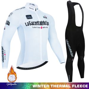 Cycling Jersey Sets Tour of Italy Warm Winter Thermal Fleece Men Outdoor Riding MTB Ropa Ciclismo Bib Pants Set Kleding 230130