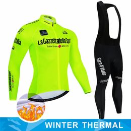 Cycling Jersey Sets Tour d'italie hiver thermique polaire cyclisme Maillot ensemble course vélo costume montagne vélo vêtements Ropa Maillot Ciclismo Hombre 231011