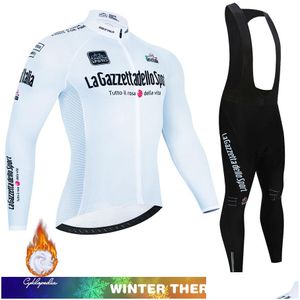 Ensembles de maillots de cyclisme Tour d'Italie Ensemble de polaire thermique d'hiver Costume pour hommes Ciclismo Pro VTT Vêtements de vélo Kit de vélo 221017 Drop Delivery Dhyle