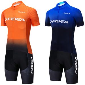 Ciclismo Jersey Sets Tour ORBEA ORCA Orange Bike Maillot Shorts Set Hombres MTB 20D Ropa Ciclismo Ciclismo Camiseta Ropa 230801