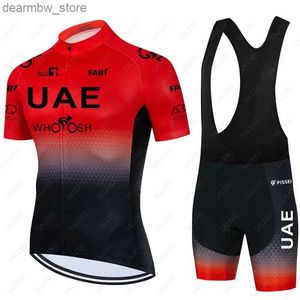 Jersey de cyclisme SET des EAU Jersey Cycling Set Mens Summer Summer Breatab Short SEVE Bicyc Clothing Suit Mountain Bike Sportswear Ropa Maillot Ciclismo L48