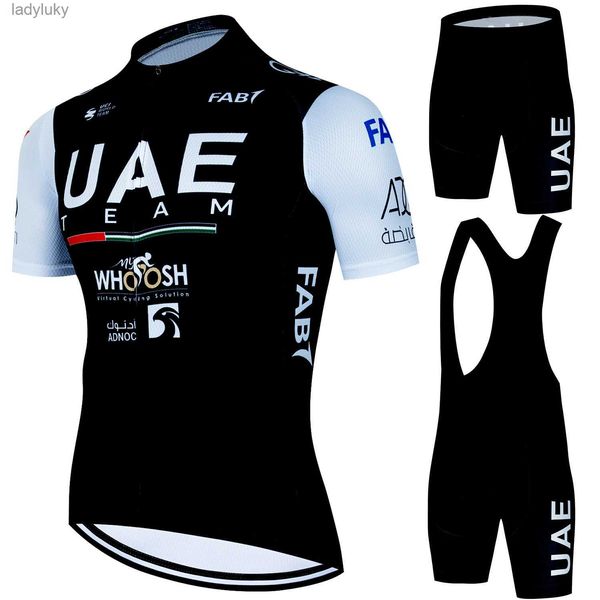 Conjuntos de jersey de ciclismo UAE Ciclismo Hombre Ropa Conjuntos para hombre Verano 2024 Hombres Jersey Conjunto deportivo Ropa de bicicleta para hombres Pantalones Gel Camisa profesional Traje ShortsL240108