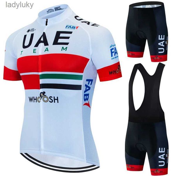 Cycling Jersey Sets Émirats arabes unis cyclisme homme vêtements pour hommes 2023 Maillot tenue ensemble uniforme chemisier vélo Jersey vêtements de sport vtt mâle vélos pantalon SuitL240108