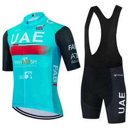 Ensembles de maillots de cyclisme Uae Team Cycling Jersey Set Hommes Vêtements de cyclisme d'été Chemises de vélo de route Costume Cuissard à bretelles VTT Ropa Ciclismo Maillot 230613