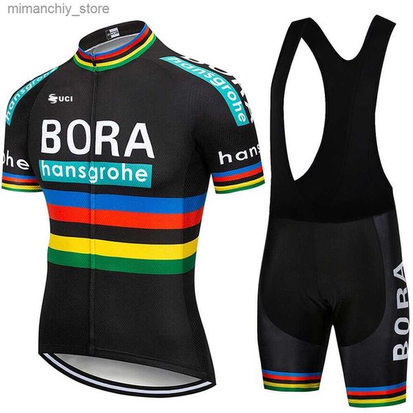 Conjuntos de jersey de ciclismo UCI BORA 2023 Hombres Short Seve Jersey Conjuntos Ropa Ciclismo Hombre Verano Ciclismo Ropa Triatlón Bib Shorts Traje Bicicleta Uniforme Q231107