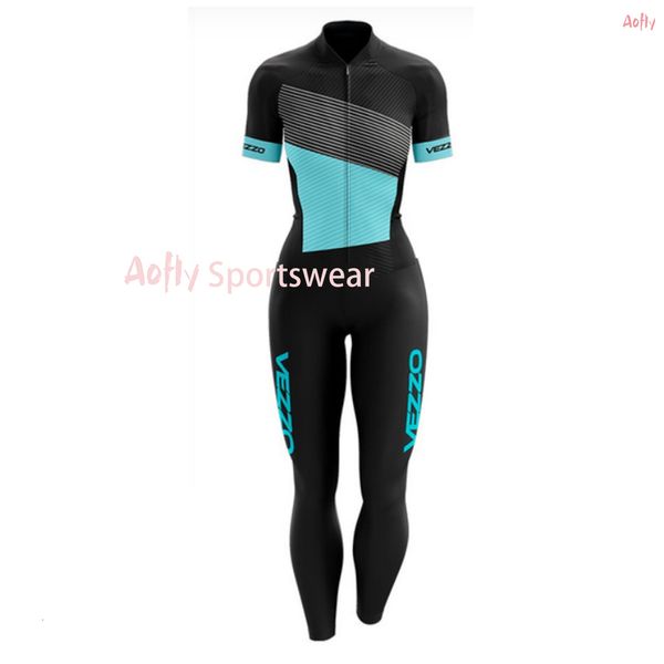 Maillot De Cyclisme Ensembles VEZZ0 Costume Femme Cycliste Macaquito Vêtements De Vélo Robe À Manches Courtes Pantalon Long Professionnel Kit Complet Gel Ongles PP 230807