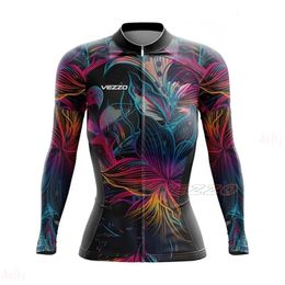 Conjuntos de camisetas de ciclismo VEZZO Camiseta de ciclista de manga larga para mujer Ropa de ciclismo 230324