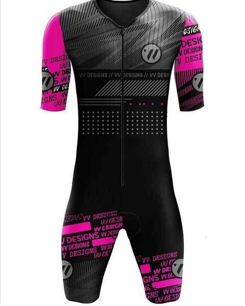 Ensembles de maillots de cyclisme Vv Sprotswear Skinsuit 20D Gel Pad Vêtements d'équitation Combinaison à manches courtes Triathlon Race Speedsuit Hommes Pro Taille 2XS 4XL 230614