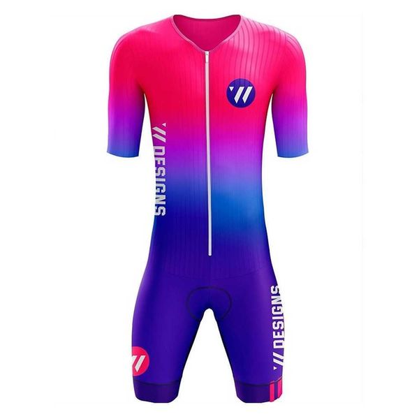Vvsportsdesigns 2022 homme Triathlon Skinsuit cyclisme maillot de bain manches courtes personnalisé vélo Jersey vêtements combinaison Ropa Ciclismo costume 324