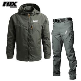 Fietsshirtsets Waterdichte fietsjas FOX RIDE RACING Pantalon Mtb Winddichte motorcrossjas Mountainbikebroek Fietswindjackset 231120