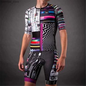 Jersey cycliste ensemble Wattie Ink Team Triathlon Jersey SkinSuit Ciclismo Cycling Mens Bicyc Body Set Mtb Clothes Road Speed One Piece Jumpsuit L48