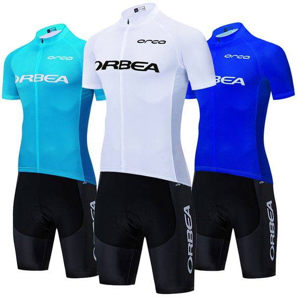 Conjuntos de jersey de ciclismo Conjunto de ciclismo blanco ORBEA ORCA Bike Jersey Bibs Shorts SRAM Syncros Rock Shock Ropa Ciclismo Pro Bicicleta de secado rápido Maillot 230727