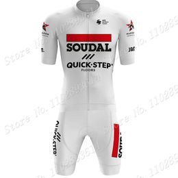 Wielertrui Sets Wit Soudal Quick Step Team Schaatspak Bodysuit Wereldkampioen Jerseys Set Race Kleding Jumpsuit MTB 230728