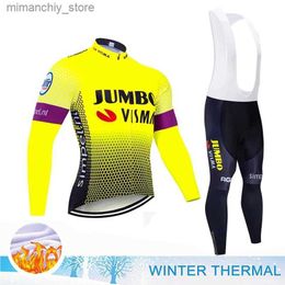 Ensembles de maillots de cyclisme Vêtements de cyclisme d'hiver Tricuta homme Compte 2024 Jumbo Visma ensemble de sport maillot vtt hommes Costume vélo Costume bavoir Bycic Ma Pro Q231107