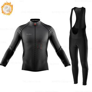 Maillot de cyclisme ensembles Kits d'hiver hommes manches longues ensemble VTT vêtements de sport garder au chaud Maillot Ropa Ciclismo 231127