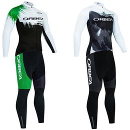 Maillot de cyclisme Ensembles Hiver ORBEA ORCA Vélo Maillot Pantalon Costume Hommes 20D Ropa Ciclismo Thermique Polaire Bicycl Veste Culottes 230801