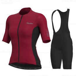 Ciclismo Jersey conjuntos Mujer Ropa Raudax Ropa Ciclismo Mujer manga corta Mtb bicicleta Uniforme Maillot triatlón 230603