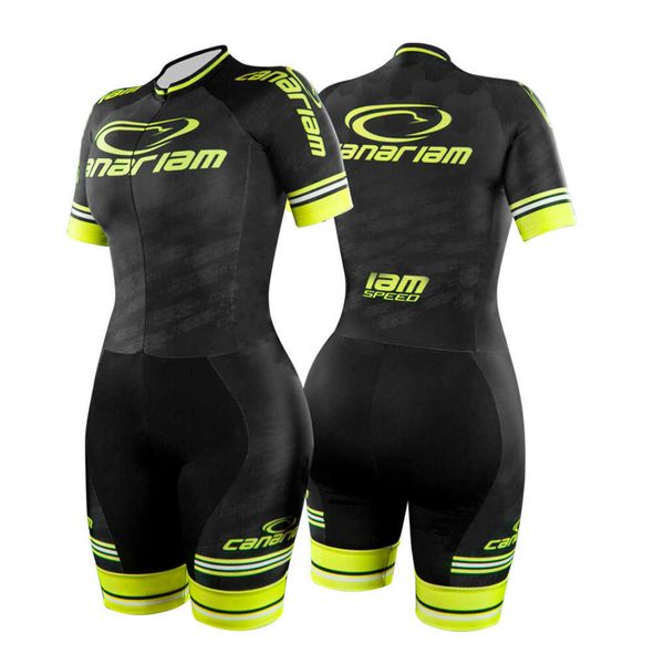 Maillot de cyclisme Ensembles Femmes Patinage de vitesse en ligne Patinage à roulettes Pratique Compétition Costume Sportswear de plein air Manches courtes Skate Set Natation Skinsuit J230422