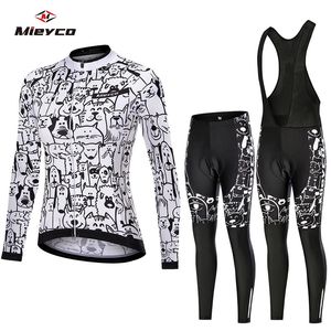 Wielertrui Sets Dames Set Lange Mouw Fietsuniform Sport Fietskleding MTB Kleding Dragen Maillot Ropa De Ciclismo 231202